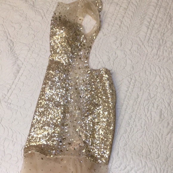 RIVA Designs Sleeveless Illusion Beaded Sequined Open Back Mermaid Prom Dress 2 - Picture 7 of 16